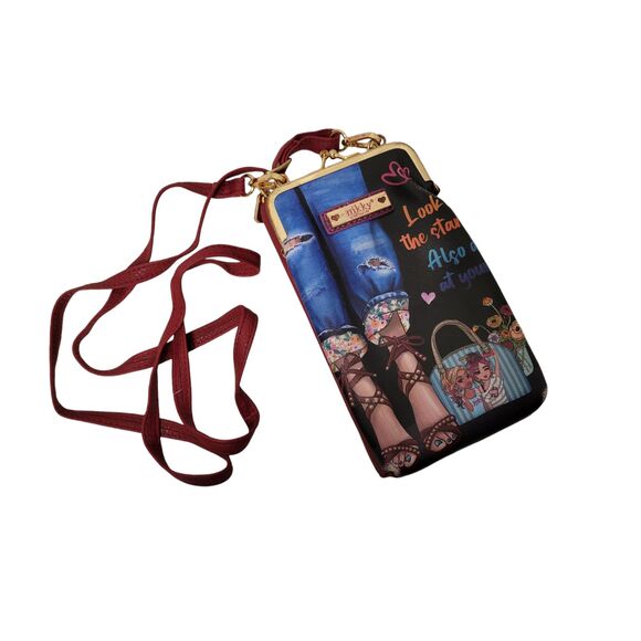 Nikky Crossbody Wallet Detachable Case Multicolor Zipper Adjustable Strap - Picture 2 of 9